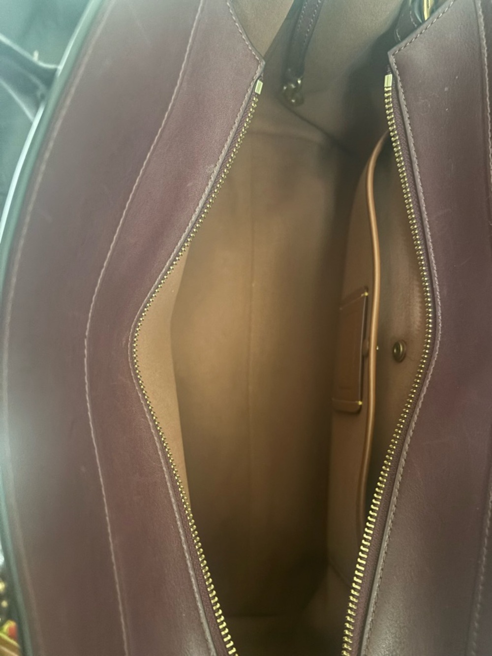 Coach Burgundy Leather Satchel with Gold Logo - Picture 4 of 16